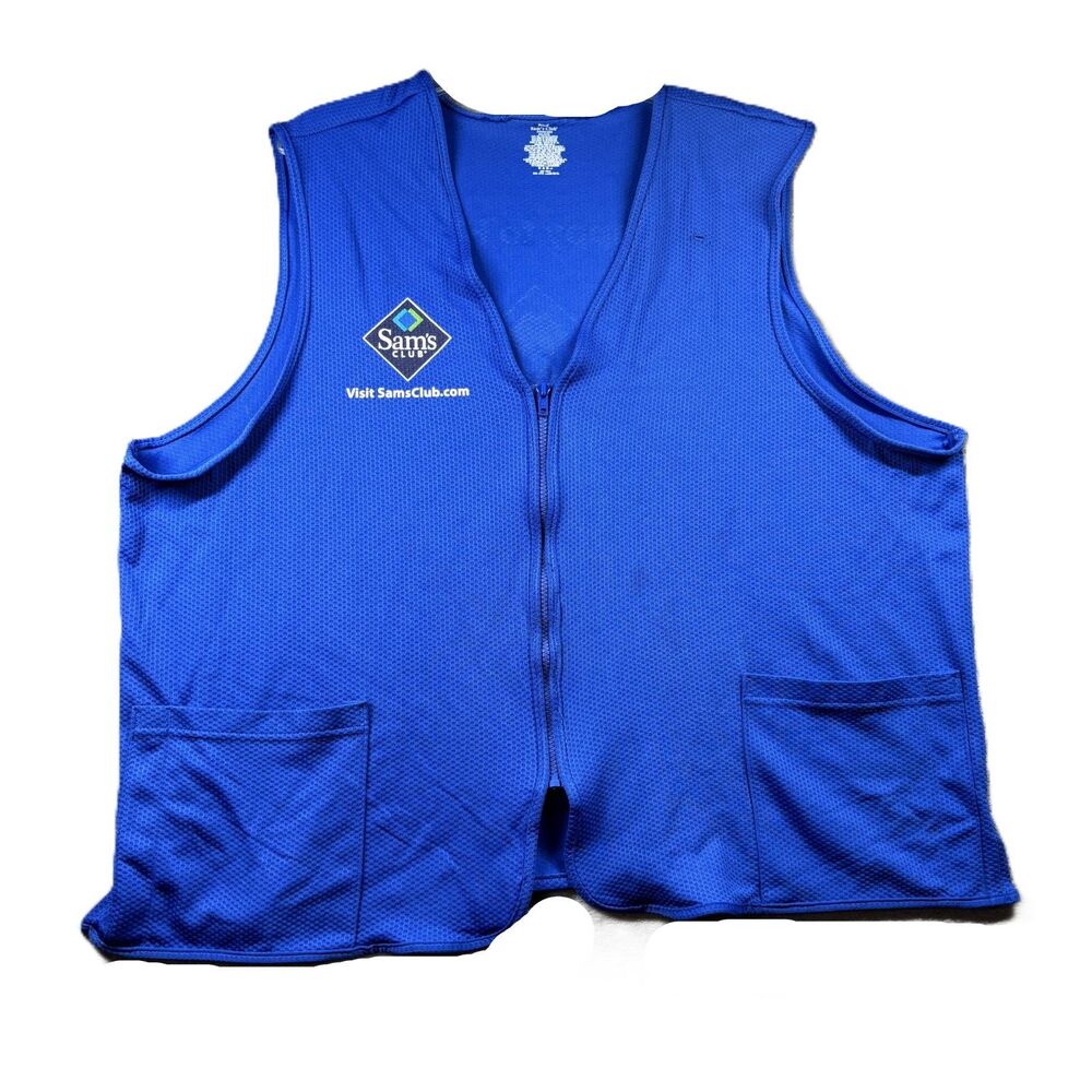 Sam's Club Employee Vest Zip Up Men/Women Happy To Help Blue 2XL
